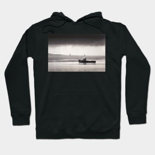 Fishing boat returning to harbour - Conwy estuary, North Wales Hoodie